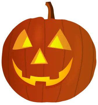 a halloween pumpkin with an evil face