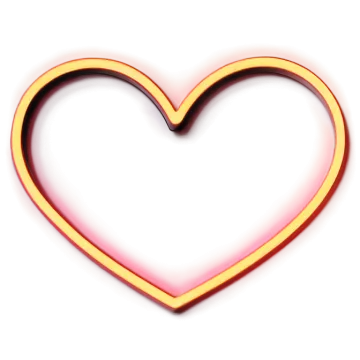 a heart shaped neon sign on a white background