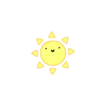 a yellow sun with a smiling face