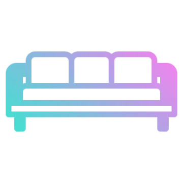 a couch with two pillows on it