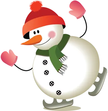 a snowman wearing a red hat and green scarf