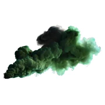 a cloud of green smoke on a white background