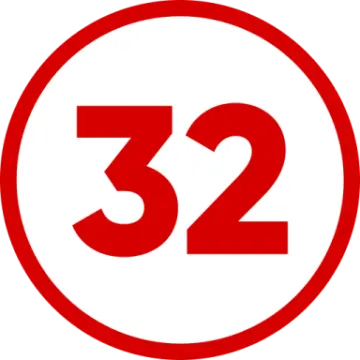 a red circle with the number 32 in it