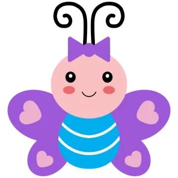 a purple butterfly sitting on top of a white background