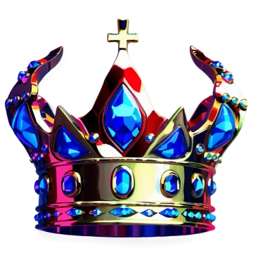 a colorful crown with a cross on top