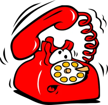 a red telephone with an egg in it