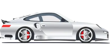a white car with red rims