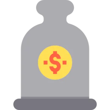 a money bag with a dollar sign on it
