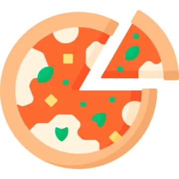 a slice of pizza on a white background