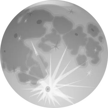 a full moon with stars in the sky