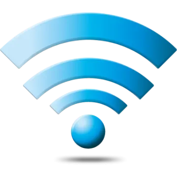 a blue wi - fi logo on a white background