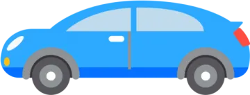 a blue car on a white background