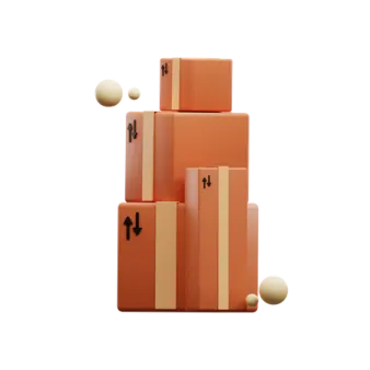 a stack of boxes with a ball on top