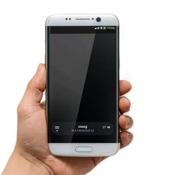 a hand holding a white samsung phone