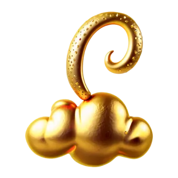 a gold elephant shaped object on a white background