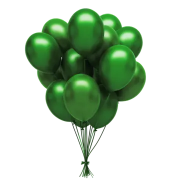 a bunch of green balloons