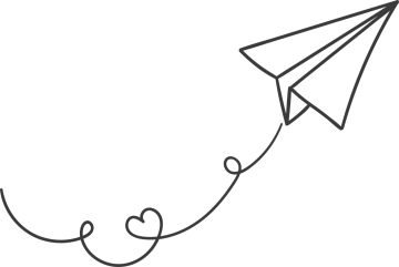 a black and white drawing of a paper airplane