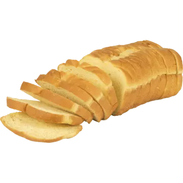 a sliced loaf of bread on a white background