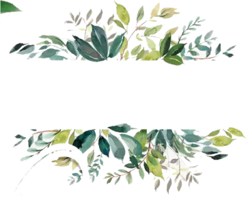 a watercolor painting of green leaves