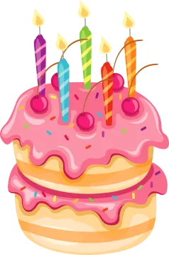 a birthday cake with candles on top of it