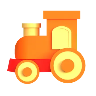 a toy train on a white background