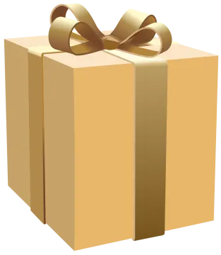 a brown box with a bow on top