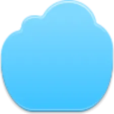 a blue cloud on a white background