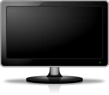 a computer monitor on a white background