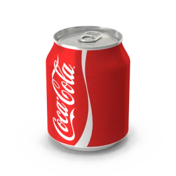 a can of coca on a white background