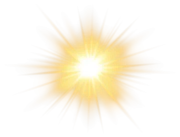 the sun is shining on a white background