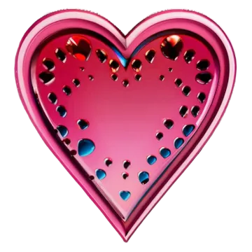 a pink heart with holes in it