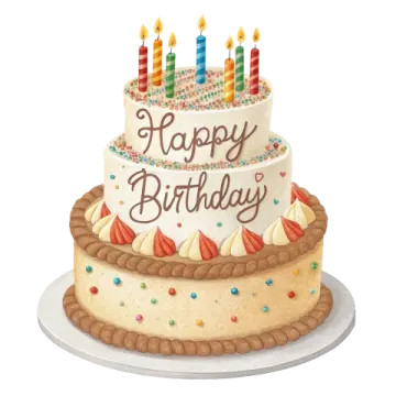 a birthday cake with candles on top of it