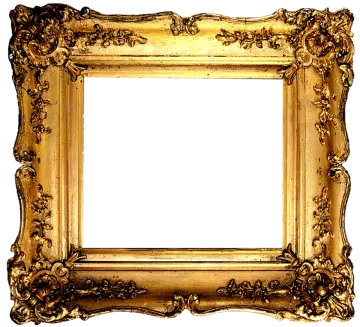 a gold frame on a white background