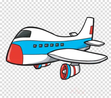 an airplane with a red and blue tail clipart