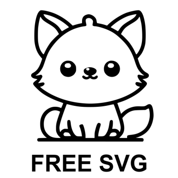 a black and white drawing of a cat with the word free sv