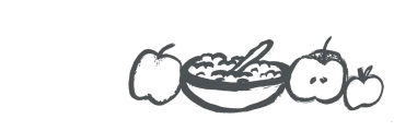 a black and white drawing of a bowl of food