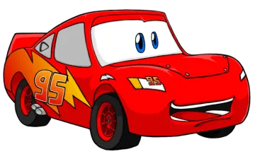 a cartoon car with the number 9 on it