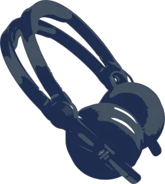 a pair of headphones on a white background