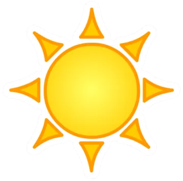 a yellow sun with four rays