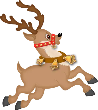 a reindeer with a banda on his neck