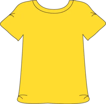 a yellow t - shirt