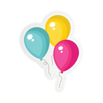 a bunch of balloons on a white background