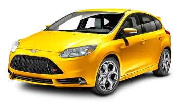 a yellow car on a white background