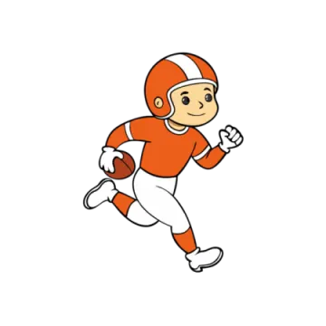 a cartoon of a football player running