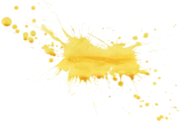 yellow paint splashs on white background