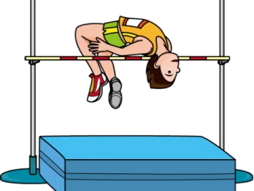 a man jumping on a high jump