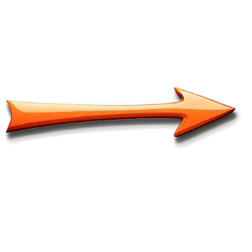 an orange arrow on a white background