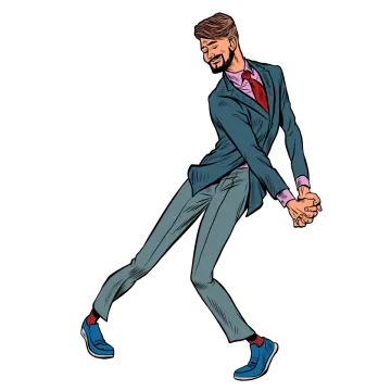 a man in a business suit is walking