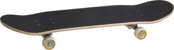 a skateboard with wheels on a white background