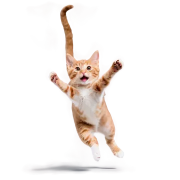 a cat jumping in the air